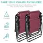 Best Choice Products Set of 2 Adjustable Steel Mesh Zero Gravity Lounge Chair Recliners w/Pillows and Cup Holder Trays - Burgundy