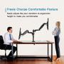 Dual Monitor Stand - Height Adjustable Gas Spring Double Arm Monitor Mount Desk Stand Fit Two 17 to 32 inch Screens with Clamp, Grommet Mounting Base, Each Arm Hold up to 19.8lbs