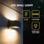 LUTEC Gemini LED Sconces Wall Lighting 21.5W Warm White 3000K 1500Lumen Up and Down Outdoor Wall Light with Tempered Glass for Porch, Garage, Garden, Entryway