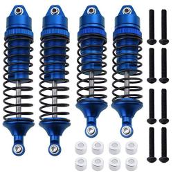 Hobbypark Aluminum Alloy Shock Absorber Assembled Full Metal Big Bore Shocks Front & Rear Replacement of 5862 for Traxxas 1/10 Slash 4x4 4WD Upgrade (4-Pack) (Navy Blue)