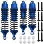 Hobbypark Aluminum Alloy Shock Absorber Assembled Full Metal Big Bore Shocks Front & Rear Replacement of 5862 for Traxxas 1/10 Slash 4x4 4WD Upgrade (4-Pack) (Navy Blue)