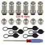 FULARR 6Pcs Premium GX16-4 Pin Aviation Connector Plug Adapter, 5A 16MM Thread Male Female Metal Panel Aviation Wire Connector Kit, with Rubber Protector Cap and Phillips Screwdriver FULARR 6Pcs Premium GX16-4 Pin Aviation Connector Plug Adapter, 5A 16MM Thread Male Female Metal Panel Aviation Wire Connector Kit, with Rubber Protector Cap and Phillips Screwdriver