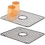 mDesign Modern Kitchen Sink Metal Dish Drying Rack/Mat with Center Drain Hole - Steel Wire Grid Design - Allows Wine Glasses, Mugs, Bowls and Dishes to Drain in Sink - 2 Pack - Bronze mDesign Modern Kitchen Sink Metal Dish Drying Rack/Mat with Center Drain Hole - Steel Wire Grid Design - Allows Wine Glasses, Mugs, Bowls and Dishes to Drain in Sink - 2 Pack - Bronze