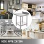Mophorn Stainless Steel Work Table with Backsplash 24 x 24 x 34 Inch Commercial Food Prep Worktable Heavy Duty Prep Worktable Metal Work Table with Adjustable Feet for Restaurant, Home and Hotel