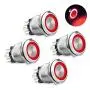 Linkstyle 4PCS 22mm 12V 24V ON OFF Latching Push Button Switch with Red Led Indicator Light SPST Self-locking Waterproof Switch for 22mm 7/8 Mounting Hole (Red) Linkstyle 4PCS 22mm 12V 24V ON OFF Latching Push Button Switch with Red Led Indicator Light SPST Self-locking Waterproof Switch for 22mm 7/8 Mounting Hole (Red)