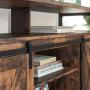 VASAGLE TV Stand for 55-inch TVs with Sliding Barn Doors, Entertainment Center and Media Console, TV Cabinet with Adjustable Storage Shelves, Industrial, Rustic Brown and Black ULTV46BX