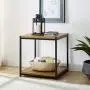 Tall Side End Table by CAFFOZ Furniture Designs |Brooklyn Series | Night Stand | Coffee Table |Storage Shelf | Sturdy | Easy Assembly | Brown Oak Wood Look Accent Furniture with Metal Frame Tall Side End Table by CAFFOZ Furniture Designs |Brooklyn Series | Night Stand | Coffee Table |Storage Shelf | Sturdy | Easy Assembly | Brown Oak Wood Look Accent Furniture with Metal Frame