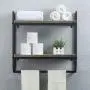 Weven Industrial Metal 23.6'' Bathroom Shelves Wall Mounted,2-Tier Rustic Wall Shelf Over Toilet,Towel Rack with Towel Bar,Floating Shelf Towel Holder,Black Weven Industrial Metal 23.6'' Bathroom Shelves Wall Mounted,2-Tier Rustic Wall Shelf Over Toilet,Towel Rack with Towel Bar,Floating Shelf Towel Holder,Black