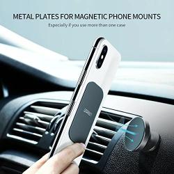 UGREEN Metal Plate for Magnet Cell Phone Holder Sticky Adhesive Replacement for Magnetic Car Mount and Phone Case 4 Pack 2 Rectangle and 2 Round Black