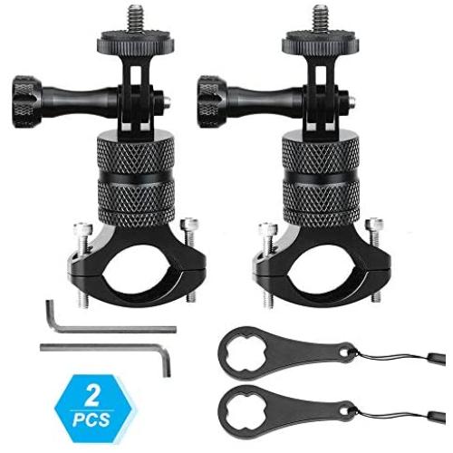 (2PCS) Tytyp Compatible for Gopro Bike/Bicycle/Motorcycle Handlebar Mount, Bike Mounts, All-Aluminum Metal Construction, 360 Degree Rotation Sturdy Little Unit Handlebar