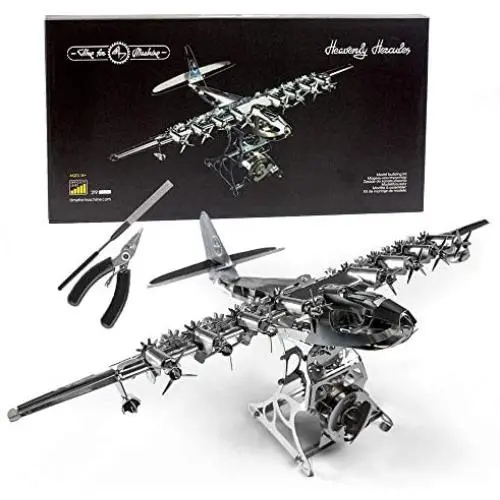 Model Airplane Kit with Tool kit- DIY Scale Model - 3D Model kit Heavenly Hercules - Moving Wind-Up Airplane Model | 3D Puzzle for Adults - Metal DIY Kit | Metal Model Collectible | DIY Construction Model Airplane Kit with Tool kit- DIY Scale Model - 3D Model kit Heavenly Hercules - Moving Wind-Up Airplane Model | 3D Puzzle for Adults - Metal DIY Kit | Metal Model Collectible | DIY Construction
