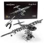Model Airplane Kit with Tool kit- DIY Scale Model - 3D Model kit Heavenly Hercules - Moving Wind-Up Airplane Model | 3D Puzzle for Adults - Metal DIY Kit | Metal Model Collectible | DIY Construction
