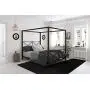 DHP Rosedale Metal 4 Poster Canopy Bed with Crisscross Headboard and Footboard - Queen (Black) DHP Rosedale Metal 4 Poster Canopy Bed with Crisscross Headboard and Footboard - Queen (Black)