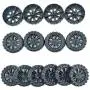 EUDAX 30mmx8mm Plastic Roll 2mm Dia Shaft Toys Wheel and 2mmx100mm STEM Shaft Round Rod Axles for DIY Toy RC Car Truck Boat Helicopter Model Part (Black, 100pcs)