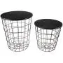 Lavish Home Nesting End Tables with Storage (Black) Lavish Home Nesting End Tables with Storage (Black)