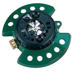 Dramm Metal Base, Green 15024 ColorStorm 9-Pattern Turret Sprinkler with Heavy-Duty Meta