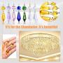 20 Pieces Chandelier Icicle Crystal U-Drop Prisms Lamp Parts Glass Pendants Beads for Wedding, Party or Holiday Decoration, 37mm, Purple