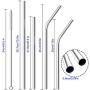 8 pcs Stainless Steel Straws with 8 Dust-proof Cover, SENHAI Bent + Straight Metal Drink Straw with Silicone Silencers Cap & 2 Brushes for 30 20 Ounce YETI Rambler Cup RTIC Ozark Trail