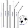 8 pcs Stainless Steel Straws with 8 Dust-proof Cover, SENHAI Bent + Straight Metal Drink Straw with Silicone Silencers Cap & 2 Brushes for 30 20 Ounce YETI Rambler Cup RTIC Ozark Trail