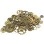IBS 140 Gram Bronze Steampunk Clock Watch Wheel Gears Cogs Charms Pendant for DIY Jewelry Making