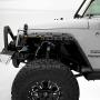 Razer Auto Rock Crawler Stubby Gloss Black Painted Pocket Style+Rivet Front+Rear 4pcs Fender Flares w/ 10x LED Light Side Maker (Black) for 07-17 Jeep Wrangler JK