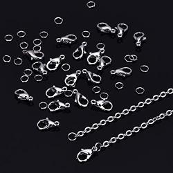 Outus 33 Feet Stainless Steel DIY Link Chain Necklaces with 20 Lobster Clasps and 30 Jump Rings for Jewelry Making (1.5 mm Wide)