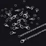 Outus 33 Feet Stainless Steel DIY Link Chain Necklaces with 20 Lobster Clasps and 30 Jump Rings for Jewelry Making (1.5 mm Wide)
