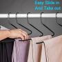 IPOW Pants Hangers 24 Pack Heavy Duty Hangers Open Ended Metal Pant Hangers Jeans Hanger Trouser Slack Hangers Space Saving Pants Hangers Anti-Rust Chrome Metal Non Slip Rubber Coating Easy Slide