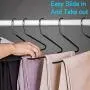 IPOW Pants Hangers 24 Pack Heavy Duty Hangers Open Ended Metal Pant Hangers Jeans Hanger Trouser Slack Hangers Space Saving Pants Hangers Anti-Rust Chrome Metal Non Slip Rubber Coating Easy Slide