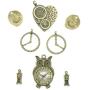 Antiqued Bronze Clock Face Charm Pendant, JIALEEY Wholesale Bulk Lots Mixed Gears Steampunk Charms Pendants DIY for Necklace Bracelet Jewelry Making and Crafting, 100g(38PCS)