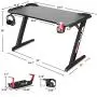 Gaming Desk - Dripex 44.5” Z Shaped Desk Ergonomic PC Computer Gaming Desk Gamer Table Professional Game Station with Cup Holder, Headphone Hook for E-Sport Racing Gamer Home Office Gift (Black) Gaming Desk - Dripex 44.5” Z Shaped Desk Ergonomic PC Computer Gaming Desk Gamer Table Professional Game Station with Cup Holder, Headphone Hook for E-Sport Racing Gamer Home Office Gift (Black)