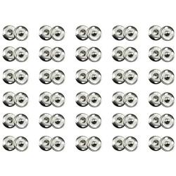 Hao Pro Sew on Snap Button 15mm Dia Press Stud Metal Fastener Stay Put Close Clip Tightly Smooth Touch for Sew Clothes DIY Craft Thick Cotton Silver 30pcs