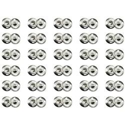 Hao Pro Sew on Snap Button 15mm Dia Press Stud Metal Fastener Stay Put Close Clip Tightly Smooth Touch for Sew Clothes DIY Craft Thick Cotton Silver 30pcs