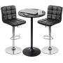 Pearington Santina 2 Pack Round Bar and Pub Table, Black