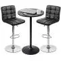 Pearington Long and Small, Single Round Cocktail Bar, Pub, and Bistro High Table with Black Top and Base, 1 Pack,