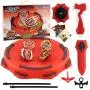 Bey Burst Starter Battling Top Fusion Metal Master Rapidity Fight with Two 4D Launcher Grip Set(4 in 1)