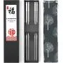 Metal Chopsticks 304 Stainless Steel Chopsticks Reusable Dishwasher Safe Square Japanese Chinese Korean Chop sticks for Cooking Eating with Travel Carrying Cotton Bag Gift Set, 9 1/2 Inches (2 Pairs)