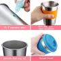 Stainless Steel Kids Cups with Lids and Straws,12oz Metal Kids Drinking Tumblers with Straws,18/8 Steel Kids Drinking Glasses with Lids,Steel Sippy Cups with Lids for Kids and Toddlers