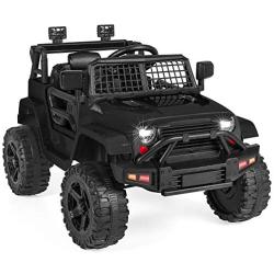 Best Choice Products 12V Kids Ride On Truck Car w/Parent Remote Control, Spring Suspension, LED Lights, AUX Port - Black