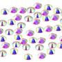 1440 Pack Crystal Flat Back Rhinestone Round Diamante Gems, Non-Self-Adhesive (Crystal AB, 4 MM)