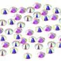 1440 Pack Crystal Flat Back Rhinestone Round Diamante Gems, Non-Self-Adhesive (Crystal AB, 4 MM)