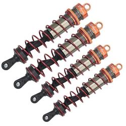 RC Shock Absorber, Metal Oil Pressure Adjustable Shock Front & Rear Damper Compatible with 1/8 RC Car (Orange)