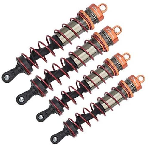 RC Shock Absorber, Metal Oil Pressure Adjustable Shock Front & Rear Damper Compatible with 1/8 RC Car (Orange)