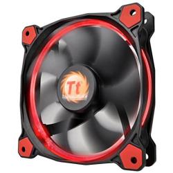 Thermaltake Riing 12 Series Red High Static Pressure 120mm Circular LED Ring Case/Radiator Fan with Anti-Vibration Mounting System Cooling CL-F038-PL12RE-A