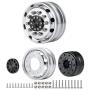 Que-T 2pcs Metal Front Wheel Hubs Rims for 1/14 Tamiya Tractor Climbing Trailer RC Car Upgrade Parts