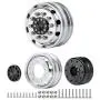 Que-T 2pcs Metal Front Wheel Hubs Rims for 1/14 Tamiya Tractor Climbing Trailer RC Car Upgrade Parts