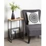 Kate and Laurel Galen Accent Side Table and Magazine Rack with Natural Wood Top and Black Metal Base
