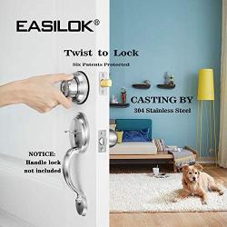 keyless Twist to Lock deadbolt Lock Easily,Single-Lock,New Lathe Finish After 304 Stainless Steel Casting Front Door Lock, shed Lock,Single Cylinder Deadbolt and Door Knob with Keyless Locking Design