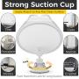 HoneyBull Shower Mirror for Shaving Fogless with Suction, Razor Holder & Swivel (White)