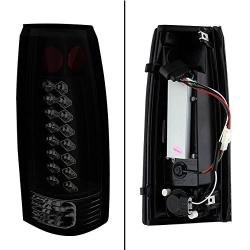 For 88-98 Chevy C/K Series Pickup Truck GMC Sierra Rear Black Smoke LED Tail Lights Brake Lamps Pair